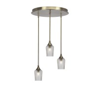 Empire 3 Light Cluster Pendalier In New Age Brass Finish With 5