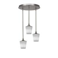 Empire 3 Light Cluster Pendalier In Brushed Nickel Finish With 6