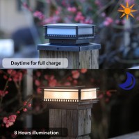 Dynaming 6 Pack Solar Post Cap Lights Outdoor Classic Solar Powered Fence High Brightness Warm White Smd Led Lighting Decor Fo