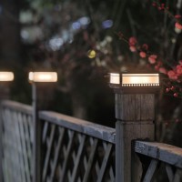 Dynaming 6 Pack Solar Post Cap Lights Outdoor Classic Solar Powered Fence High Brightness Warm White Smd Led Lighting Decor Fo