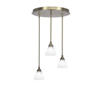 Empire 3 Light Cluster Pendalier In New Age Brass Finish With 6.25