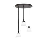 Empire 3 Light Cluster Pendalier In Dark Granite Finish With 6.25