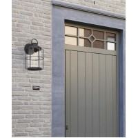 Tawson Cain Outdoor Wall 1-Lights Exterior Wall Lantern Fixtures With Clear Glass Shade Cylinder, Matte Black Wall Sconce, Weather Resistant For For Entryway, Doorway, Corridor, Bulbs Not Included