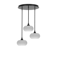 Empire 3 Light Cluster Pendalier In Matte Black Finish With 10