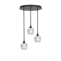 Empire 3 Light Cluster Pendalier In Dark Granite Finish With 6