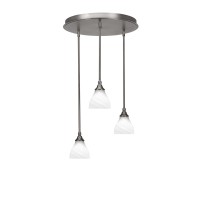 Empire 3 Light Cluster Pendalier In Brushed Nickel Finish With 6.25