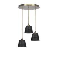 Empire 3 Light Cluster Pendalier In New Age Brass Finish With 10