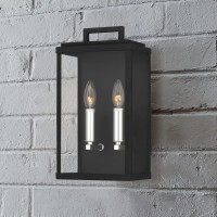 Tawson Eva Outdoor Wall 2-Lights Exterior Wall Lantern Fixtures With Clear Glass Shade, Matte Black Wall Sconce, Weather Resistant For For Entryway, Doorway, Corridor, Balcony And Porch