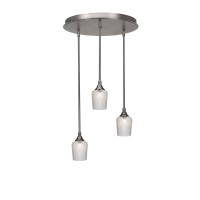 Empire 3 Light Cluster Pendalier In Brushed Nickel Finish With 9