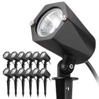 Lmp Landscape Lighting Led, 5W Low Voltage Landscape Lights, Outdoor Spot Lights For Yard, House, Patio, Ip65 Waterproof 800Lm 3500K Outdoor Spotlight With Spike Stand (12 Packs)-Black