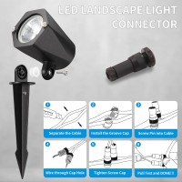 Lmp Landscape Lighting Led, 5W Low Voltage Landscape Lights, Outdoor Spot Lights For Yard, House, Patio, Ip65 Waterproof 800Lm 3500K Outdoor Spotlight With Spike Stand (12 Packs)-Black