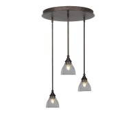 Empire 3 Light Cluster Pendalier In Bronze Finish With 6.25