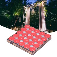 Tea Light Candles, 50Pcs Aluminum Alloy Shelled Round Candles, Smokeless Scented Candles, Decorative Candles Romantic Marriage Proposal Tool For Wedding Holiday (Red)