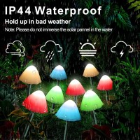 Outdoor Solar Garden Lights, Set Of 12 Mini Solar Mushroom Light Outdoor Waterproof Cute Mushroom Shaped Pathway Landscape Lights For Yard Patio Garden Party Wedding Festival Decoration Multicolor