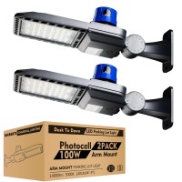 Bulbeats 200W Led Parking Lot Light (Eqv. 800W Hps) 5000K Daylight Adjustable Arm Mount Pole Light With Photocell, Etl Ip65 Outdoor Area Lighting Energy Saving Upto 1460Kw*4/Y(5Hrs/Day)-4Pack