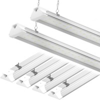 6 Pack Led Shop Light 4Ft 60W, 8700Lm Linkable Utility Shop Light 5000K Daylight White Hanging/Mounted Light For Garage, Super Bright Integrated Shop Lights, Garage Light, Under Cabinet Light