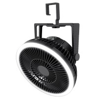 Camping Fan With Led Lantern 10000Mah 8Inch Rechargeable Battery Operated Tent Fan With Light And Hanging Hook For Outdoor Cam