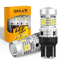 Oxilam 2023 Upgraded 7440 7443 Led Bulbs White For Reverse Lights, 4000Lm 600% Brighter, 7441 7444 T20 W21W Led Lamps Replacement For Backup Tail Brake Turn Signal Parking Lights And Drl (Pack Of 2)