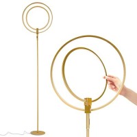 Brightech Eclipse Modern Led Torchiere Floor Lamp - Very High Brightness, Indoor Lamp - Living Room Standing Light - Alternative To Halogen - Built In Touch Dimmer - Gold/Brass