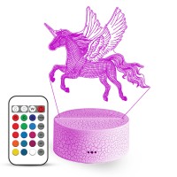 Casa Joytopia Unicorn Night Light For Girls Creative And Fun 3D Night Light For Kids To Fall Asleep To With Automatic Timer To