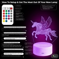 Casa Joytopia Unicorn Night Light For Girls Creative And Fun 3D Night Light For Kids To Fall Asleep To With Automatic Timer To