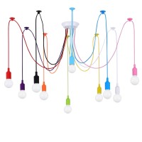 Ymlii Kids Colorful Chandelier, Ceiling Spider Light Fixture, Ajustable Diy Pendant Lamp For Boys Girls Bedroom Playroom Classroom Dining Room, E26 10 Arms Lights