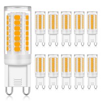 Yuiip G9 Led Bulbs 4W Warm White 3000K, 40W Halogen Bulb Equivalent, Ac110V-130V G9 Bi-Pin Ceramic Base Led Light Bulbs, Non-Dimmable 10-Pack