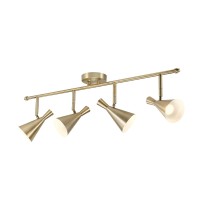 Novogratz X Globe 60021 Sabrina 4-Light Track Lighting, Matte Brass