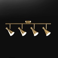 Novogratz X Globe 60021 Sabrina 4-Light Track Lighting, Matte Brass