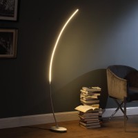 62.25-Inch Bradie Brushed Nickel Led Arc Tube Floor Lamp