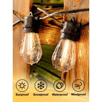 Addlon 100Ft2Pack50Ft Led Outdoor String Lights With 30 Edison Vintage Shatterproof Bulbs Commercial Grade Patio Lights Ip