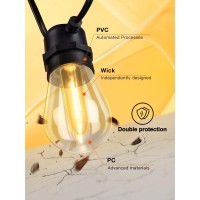 Addlon 100Ft2Pack50Ft Led Outdoor String Lights With 30 Edison Vintage Shatterproof Bulbs Commercial Grade Patio Lights Ip