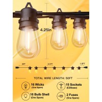 Addlon 100Ft2Pack50Ft Led Outdoor String Lights With 30 Edison Vintage Shatterproof Bulbs Commercial Grade Patio Lights Ip