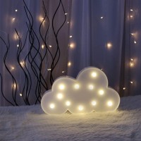 Zuokemy 3Pcs Decorative Led Crescent Moon Star Cloud Night Light Can Be Hung On The Wall Children