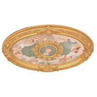 Cherubs Sky Oval Chandelier Ceiling Medallion 44In