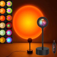 Flanney Sunset Lamp - 16 In 1 Projection Sun Lamp Create A Romantic Light With Rainbow, Sunset, Sunset Red And Sun Effect