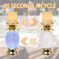 Yakii 95 Pineapple Led Color Changing Shine Candle Holder Swirling Water Waves Lamp Kid Safe Batteryusb Cable Operated Table