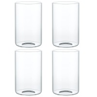 Skelang 4-Pack Clear Glass Light Shade, Cylinder Light Cover With 1-5/8