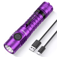 Wurkkos Fc11 Powerful Little Flashlights 90Cri Maximum Output 1300Lm Edc Torch,Ip67 Waterproof Flashlight,Magnetic Tailcap,Great For Walking Home Use(Purple-4000K)