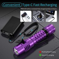 Wurkkos Fc11 Powerful Little Flashlights 90Cri Maximum Output 1300Lm Edc Torch,Ip67 Waterproof Flashlight,Magnetic Tailcap,Great For Walking Home Use(Purple-5000K)