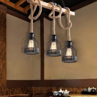 Farmhouse Wood Beam Chandelier Bigmaii Linear Desgin Rustic 3 Lights Industrial Vintage Cage Pendant Lighting For Kitchen Island Dining Room