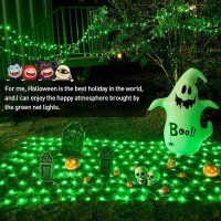 Jmexsuss Green Halloween Net Lights 360 Led 12Ft X 5Ft Bush Lights Outdoor Plug In 8 Modes With Remote Connectable Mesh Lights F