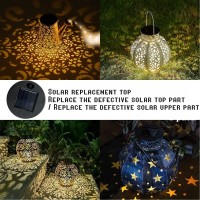 2 Pack Solar Watering Can String Lights Replacement Top Round Solar Panel Outdoor Waterproof 32 Ft Led Copper Wire Hanging Lan