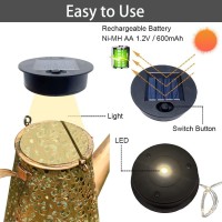 2 Pack Solar Watering Can String Lights Replacement Top Round Solar Panel Outdoor Waterproof 32 Ft Led Copper Wire Hanging Lan