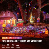 Jmexsuss 360 Led Christmas Net Lights Outdoor Mesh Lights 12Ft X 5Ft Waterproof Bush Net Lights 8 Modes With Remote Connectable