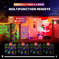 Jmexsuss 360 Led Christmas Net Lights Outdoor Mesh Lights 12Ft X 5Ft Waterproof Bush Net Lights 8 Modes With Remote Connectable