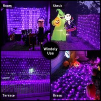 Jmexsuss 360 Led Purple Halloween Lights Plug In Halloween Bush Lights Outdoor Waterproof 12 Ft X 5 Ft Purple Net Lights Conne