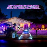 Jmexsuss 360 Led Purple Halloween Lights Plug In Halloween Bush Lights Outdoor Waterproof 12 Ft X 5 Ft Purple Net Lights Conne