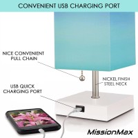 Missionmax Modern Purple Haze Small Table Lamp W Usb Quick Charging Port, Great For Led Bedside, Desk, Bedroom, And Nightstand Lamps Or Other Table Lights