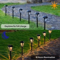 Dynaming 10 Pack Outdoor Solar Pathway Lights Solar Powered Garden Decorative Lights Auto Onoff Waterproof Landscape Lighti